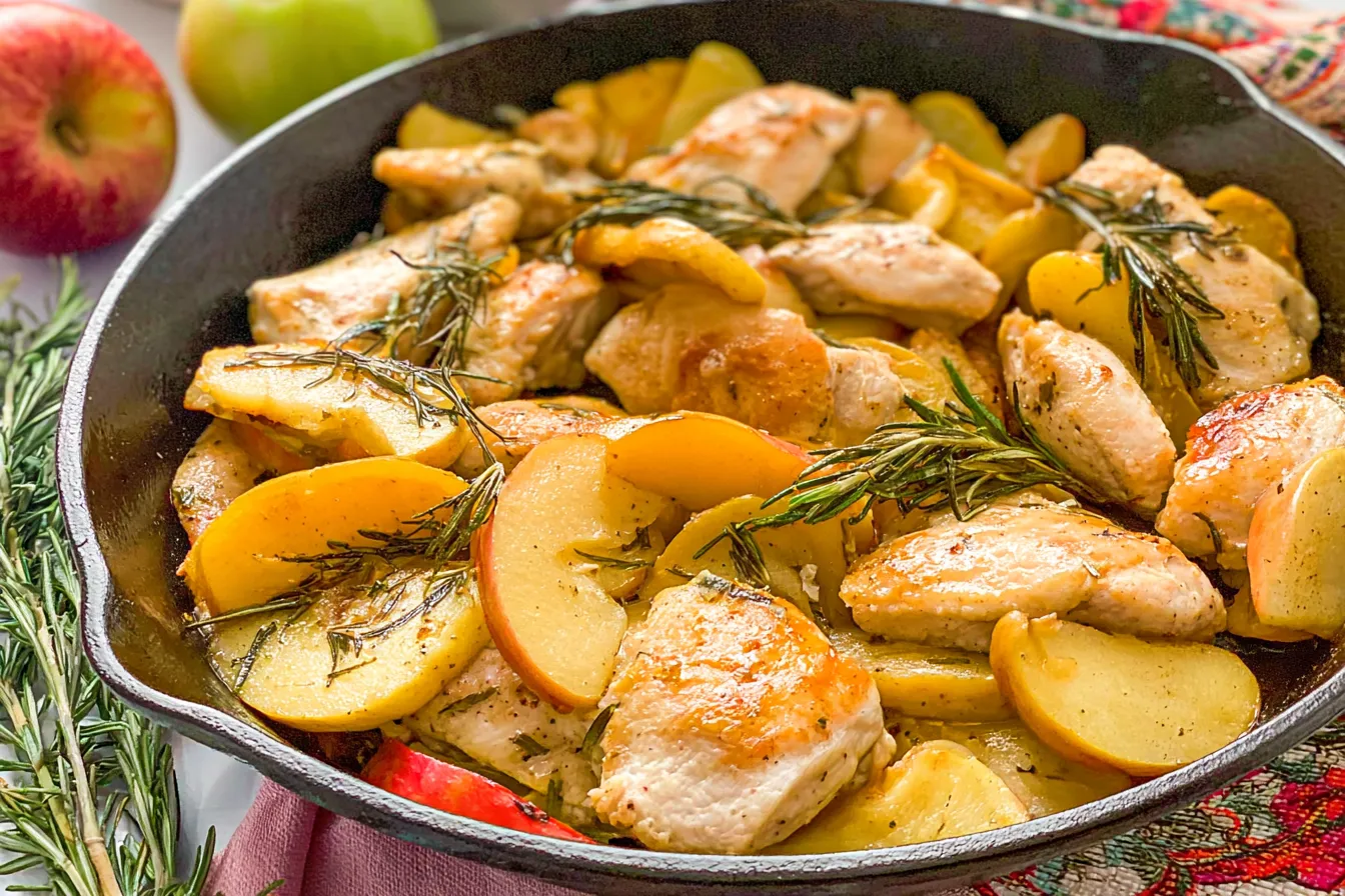 Sautéed Chicken and Apples with Rosemary 