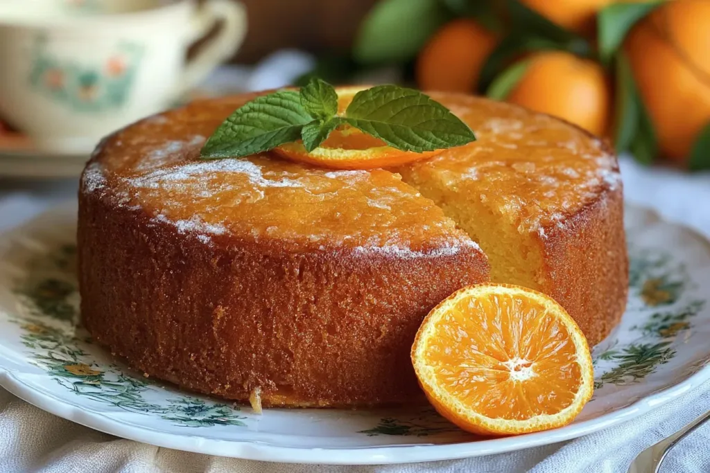 Sicilian Whole Orange Cake (Using an Entire Orange, Peel & Pulp) 3 Sicilian Whole Orange Cake Slice