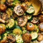 Delicious Skillet Zucchini and Mushrooms in a Pan