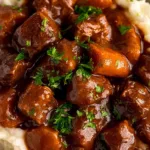 Slow Cooker Beef Tips and Gravy in a Bowl