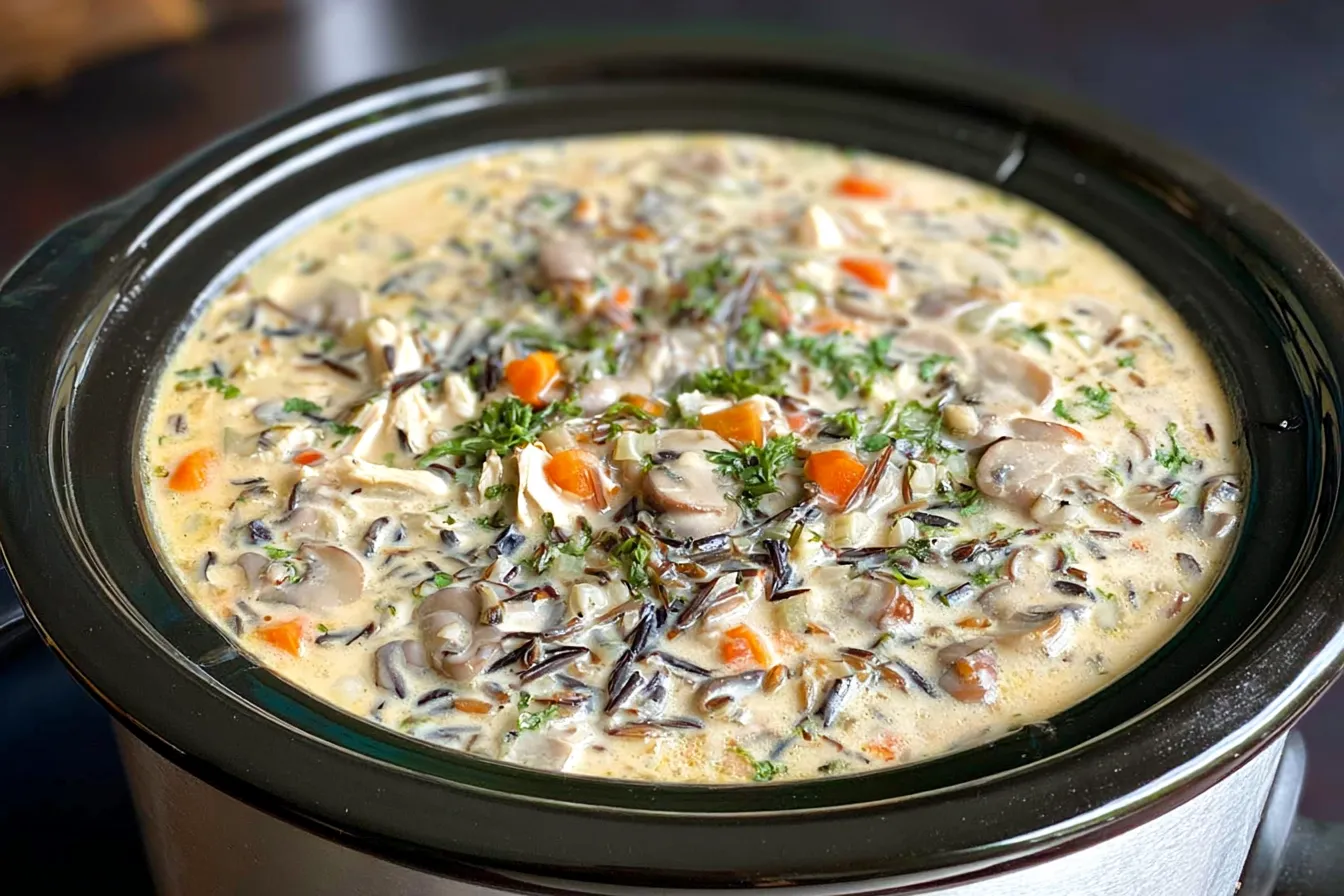 Slow Cooker Chicken and Wild Rice Soup 