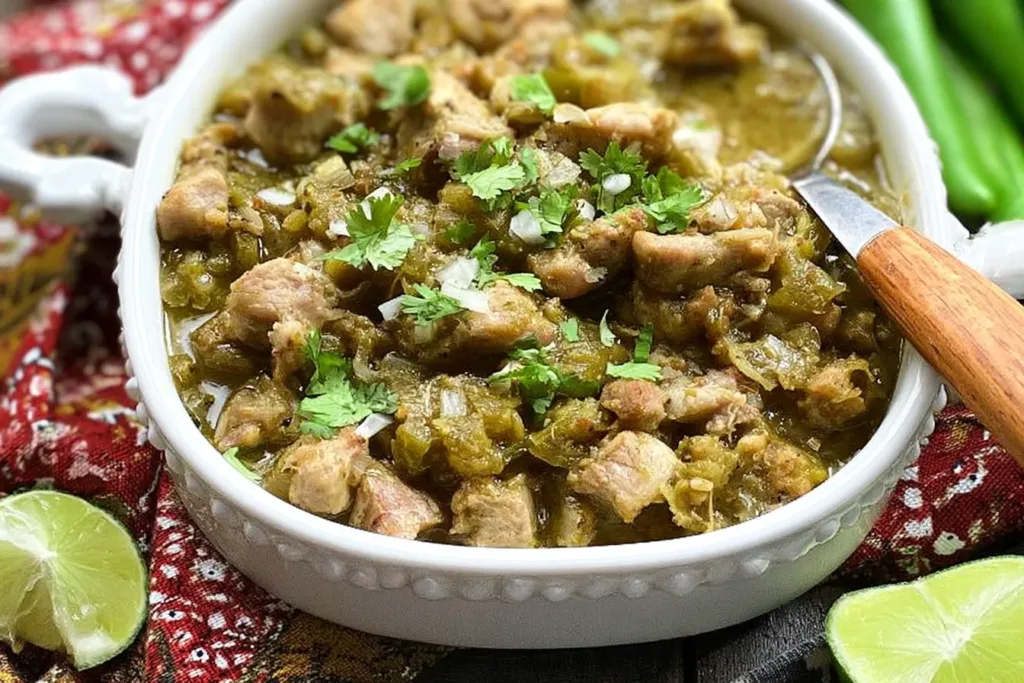 Slow Cooker Hatch Chile Verde in a Bowl