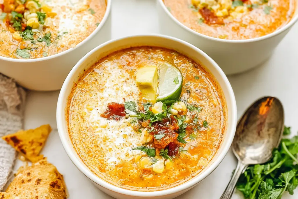 Creamy Slow Cooker Mexican Street Corn Soup