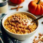 Delicious Slow Cooker Pumpkin Pie Oatmeal in a Bowl