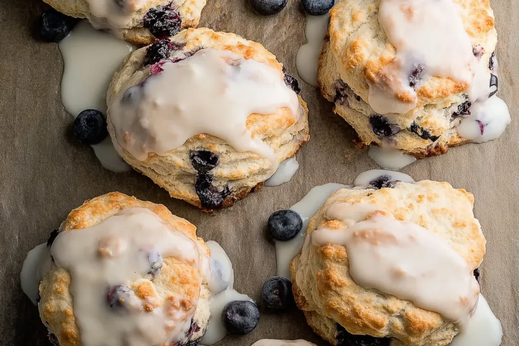 Freshly Baked Sourdough Blueberry Biscuits