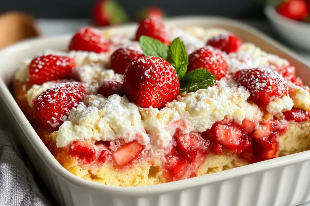Strawberry Cheesecake Dump Cake - Delicious and Easy Dessert
