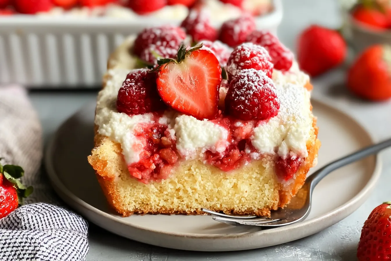 Strawberry Cheesecake Dump Cake Recipe 