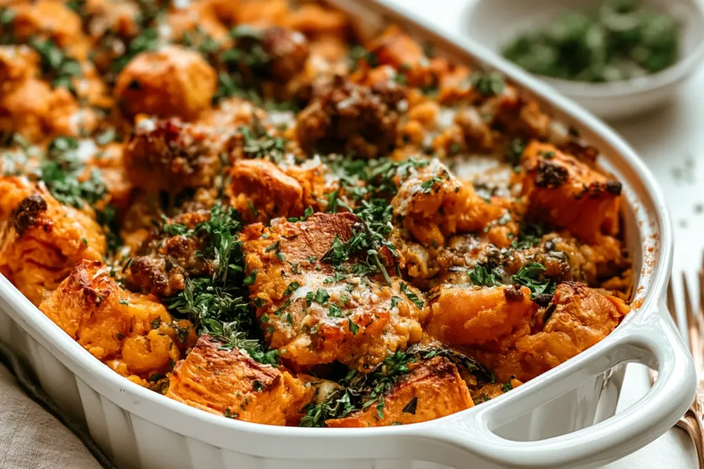 Savory Sweet Potato and Sausage Casserole