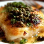 Delicious Cod Piccata on a Plate