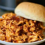 The Best Crockpot BBQ Chicken (Easy Pulled Chicken) on a Plate