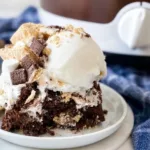The Best Crockpot S’mores Cake Freshly Made