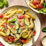 Fresh Tomato Zucchini Pasta Ready to Serve