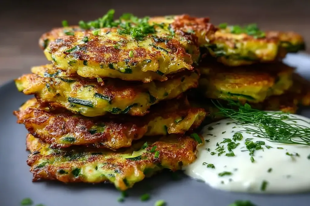 Crispy High Protein Zucchini Fritters in Air Fryer