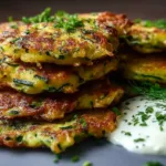 Crispy High Protein Zucchini Fritters in Air Fryer