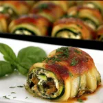 Zucchini Rollatini Plated with Fresh Herbs