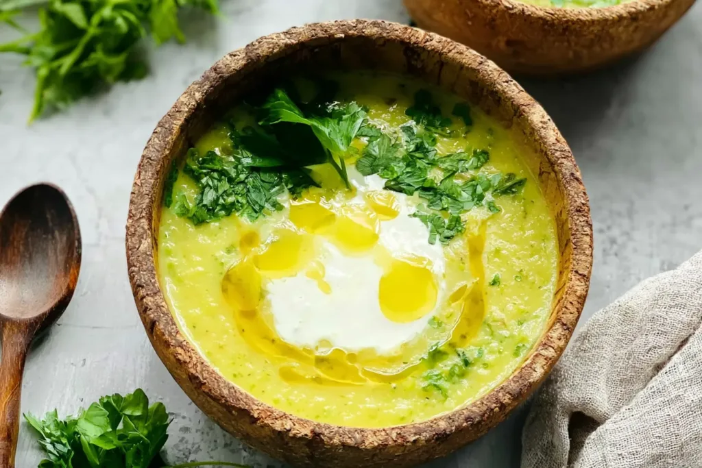 Creamy Zucchini Soup in a Bowl