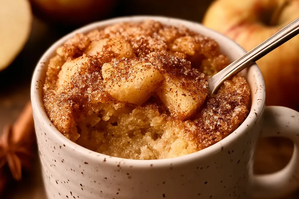 Yummy 2-Minute Apple Mug Cake Ready to Enjoy