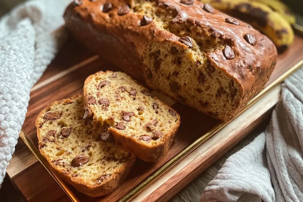 3 Ingredient Cake Mix Banana Bread Close-Up