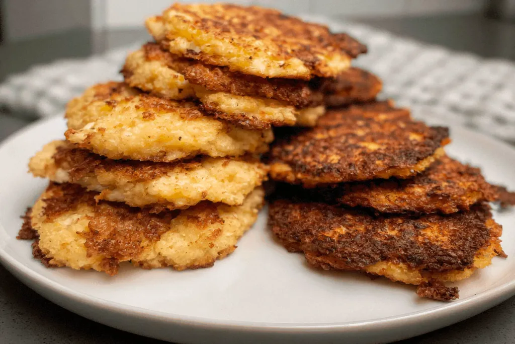 Air Fryer Cauliflower Fritters Ready to Serve