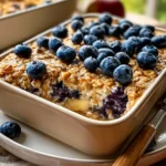 Apple Blueberry Cottage Cheese Baked Oats - Delicious Breakfast