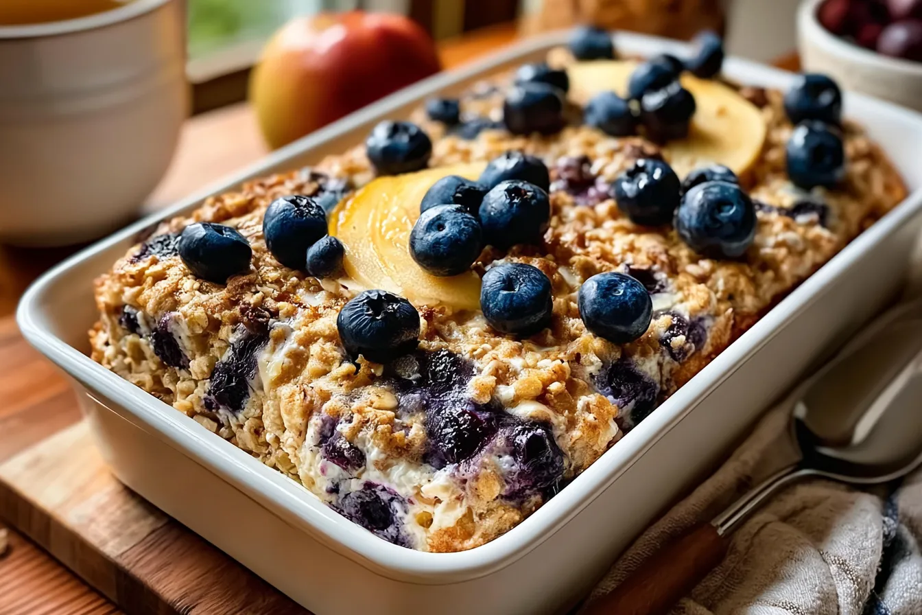 Apple Blueberry Cottage Cheese Baked Oats Recipe You’ll Crave Daily 