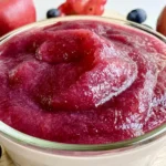 Homemade Apple Blueberry Sauce in a Glass Jar