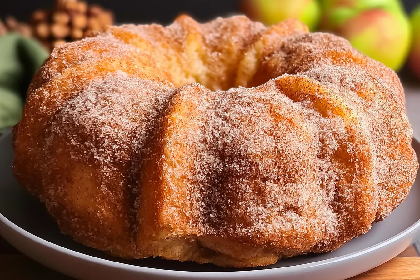 Apple Cider Donut Cake with Cinnamon Sugar Coating 