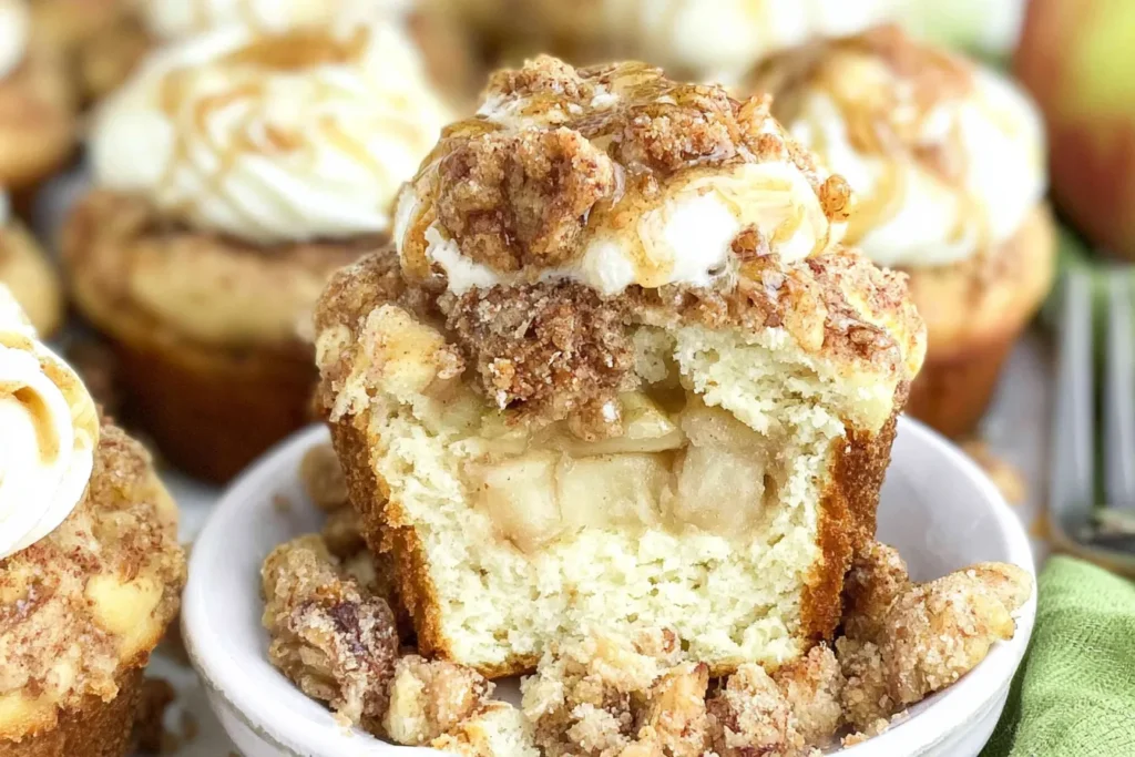 Delicious Apple Crisp Cheesecake Muffins Freshly Baked