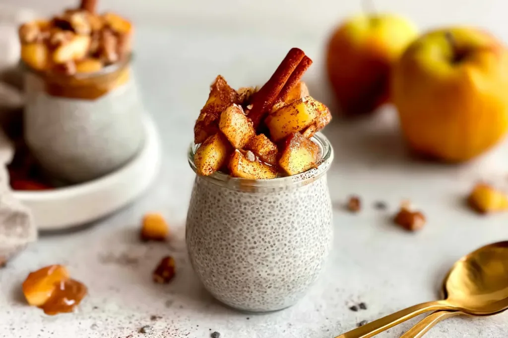 Apple Pie Chia Pudding in a Bowl