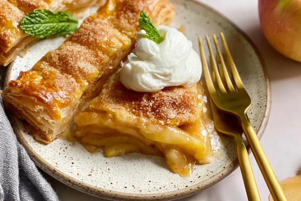 Flaky Apple Pie with Puff Pastry Slice