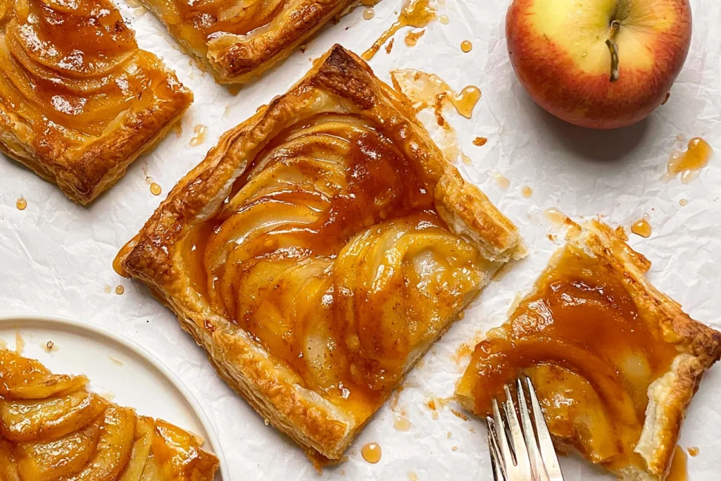 Apple Tart on Puff Pastry: A Delightful Treat for All 3 Apple Tart on Puff Pastry Freshly Baked and Ready to Serve