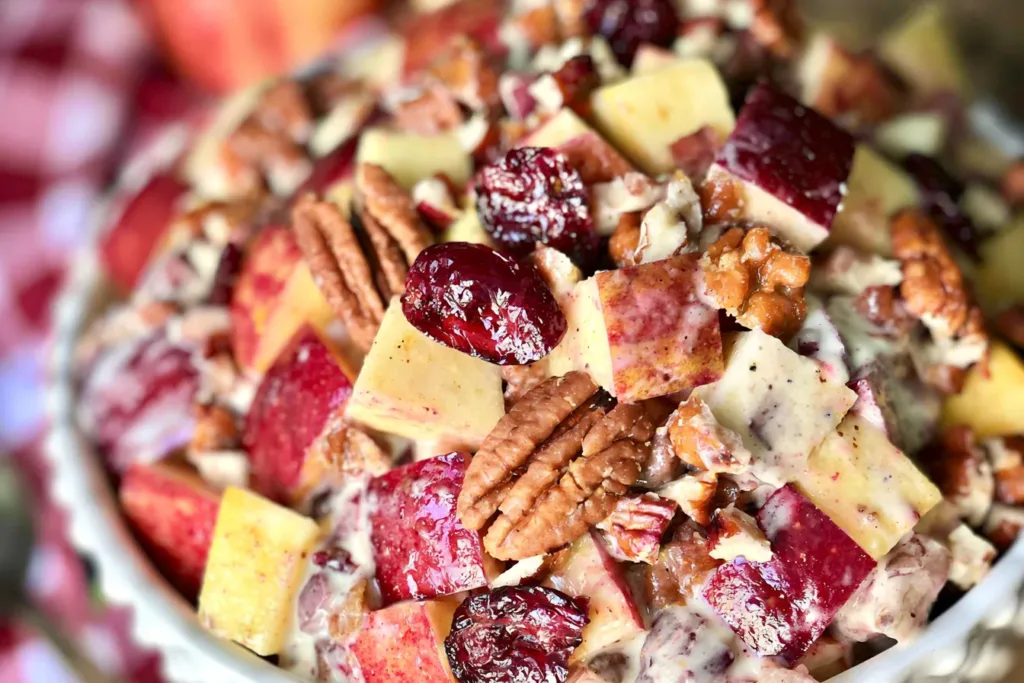 Autumn Fruit Salad with Greek Yogurt Dressing in a Bowl