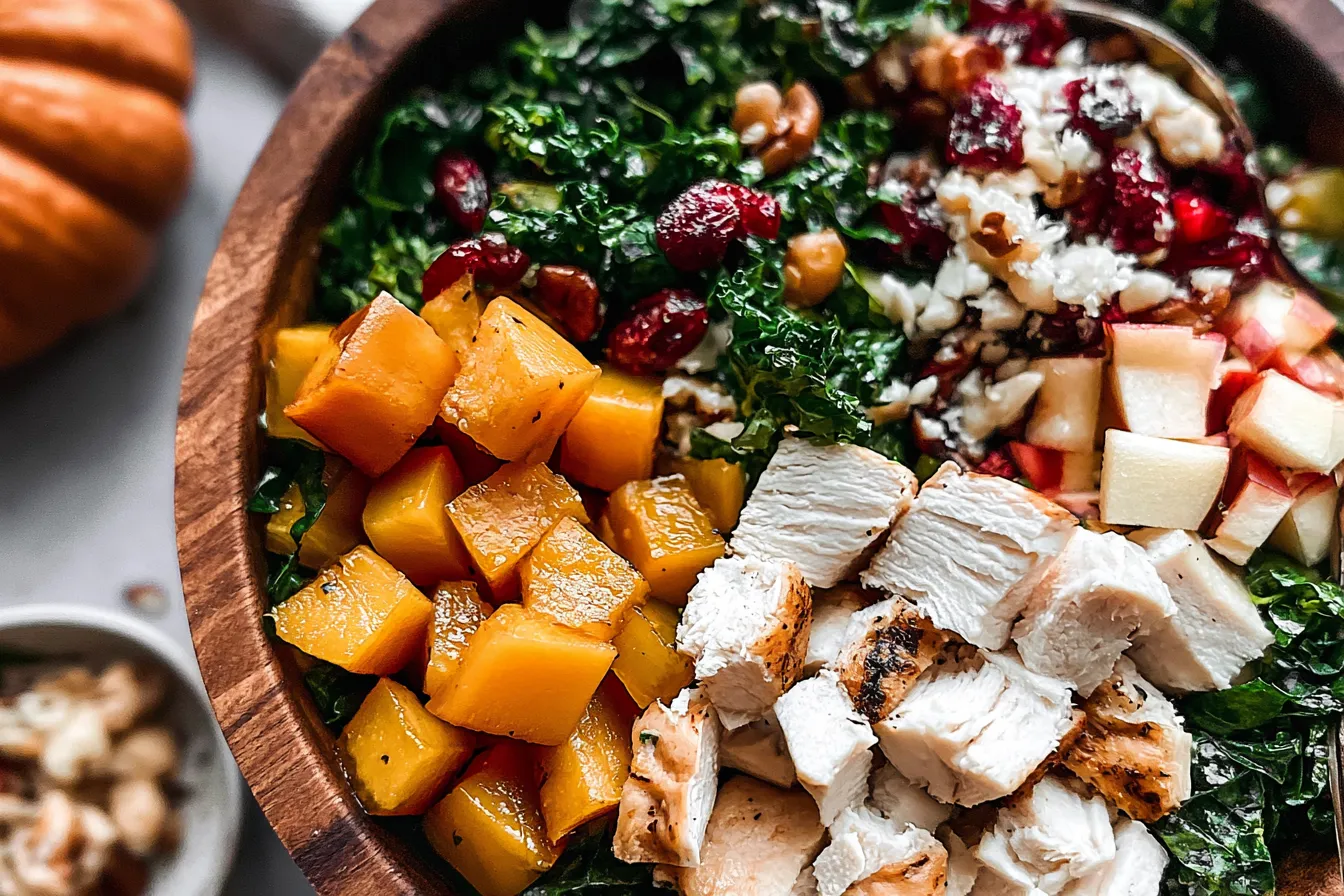 Autumn Kale Salad with Chicken: A Healthy Delight for Fall 4 Autumn Kale Salad with Chicken