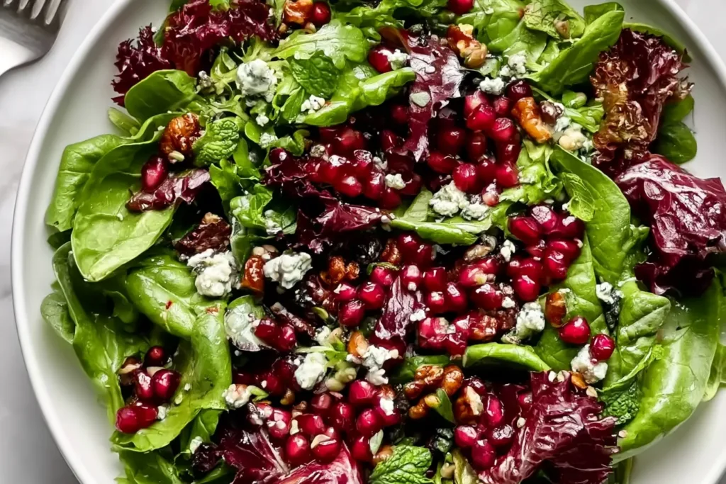 Vibrant Autumn Mixed Greens and Pomegranate Salad