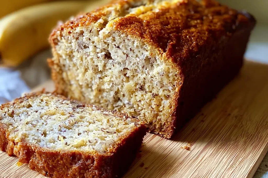 Freshly Baked Banana Bread Out of the Oven