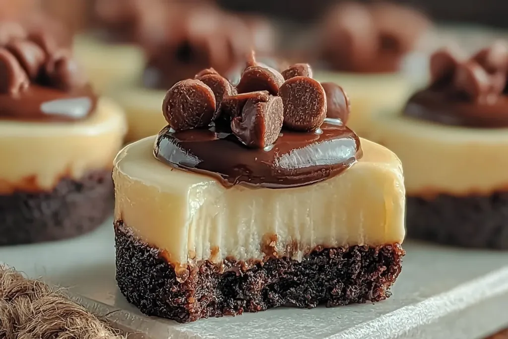 Brownie Bottom Mini Cheesecakes Ready to Serve