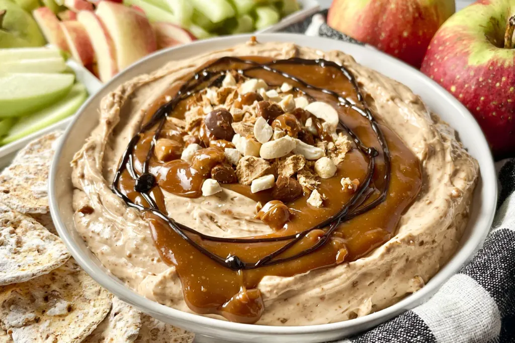 Delicious Caramel Apple Dip Served with Fresh Apples