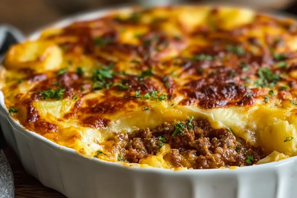 Cheesy Hamburger Potato Casserole - Comfort Food Delight