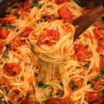 Cherry Tomato Garlic Pasta Delight in a Bowl