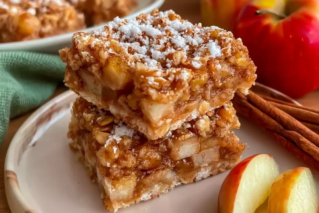 Chewy Apple Cinnamon Oat Bars Ready to Enjoy
