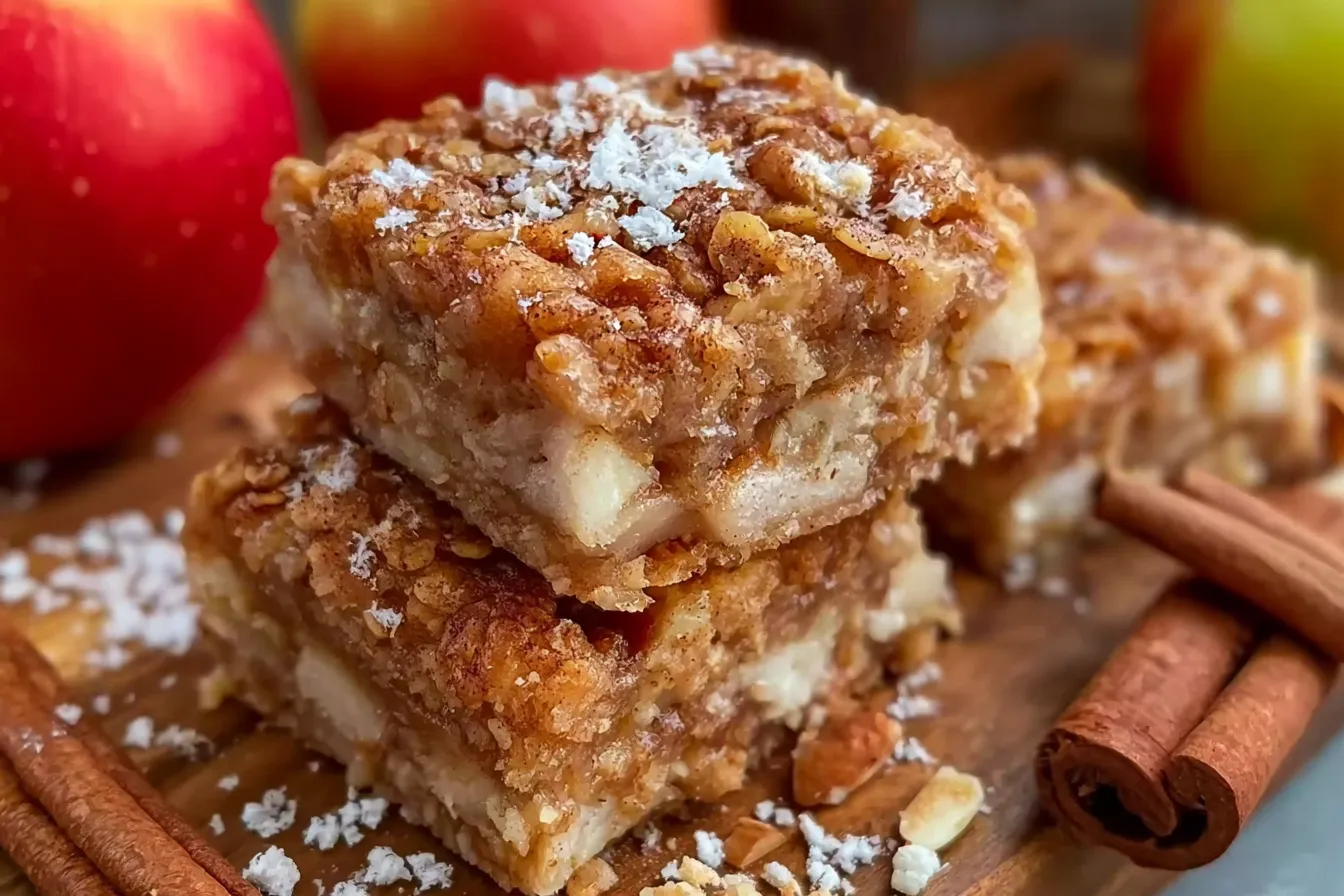 Chewy Apple Cinnamon Oat Bars: Easy 6-Ingredient Dessert 