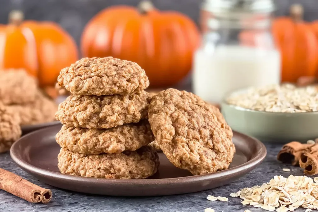 Chewy Pumpkin Spice Oatmeal Cookies Fresh from the Oven