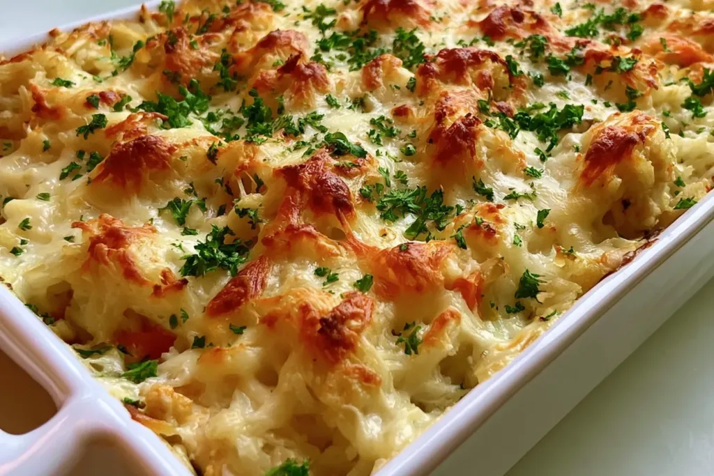 Delicious Chicken and Rice Casserole with Cheddar and Mozzarella