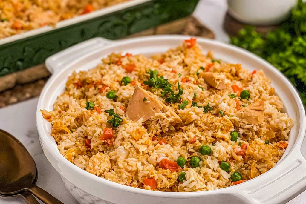 Chicken and Rice Casserole Fresh from the Oven