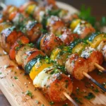 Chicken Apple Sausage Skewers on the Grill