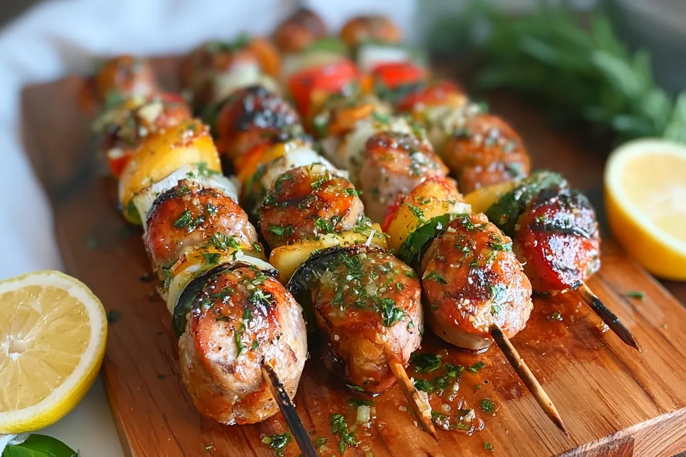 Chicken Apple Sausage Skewers