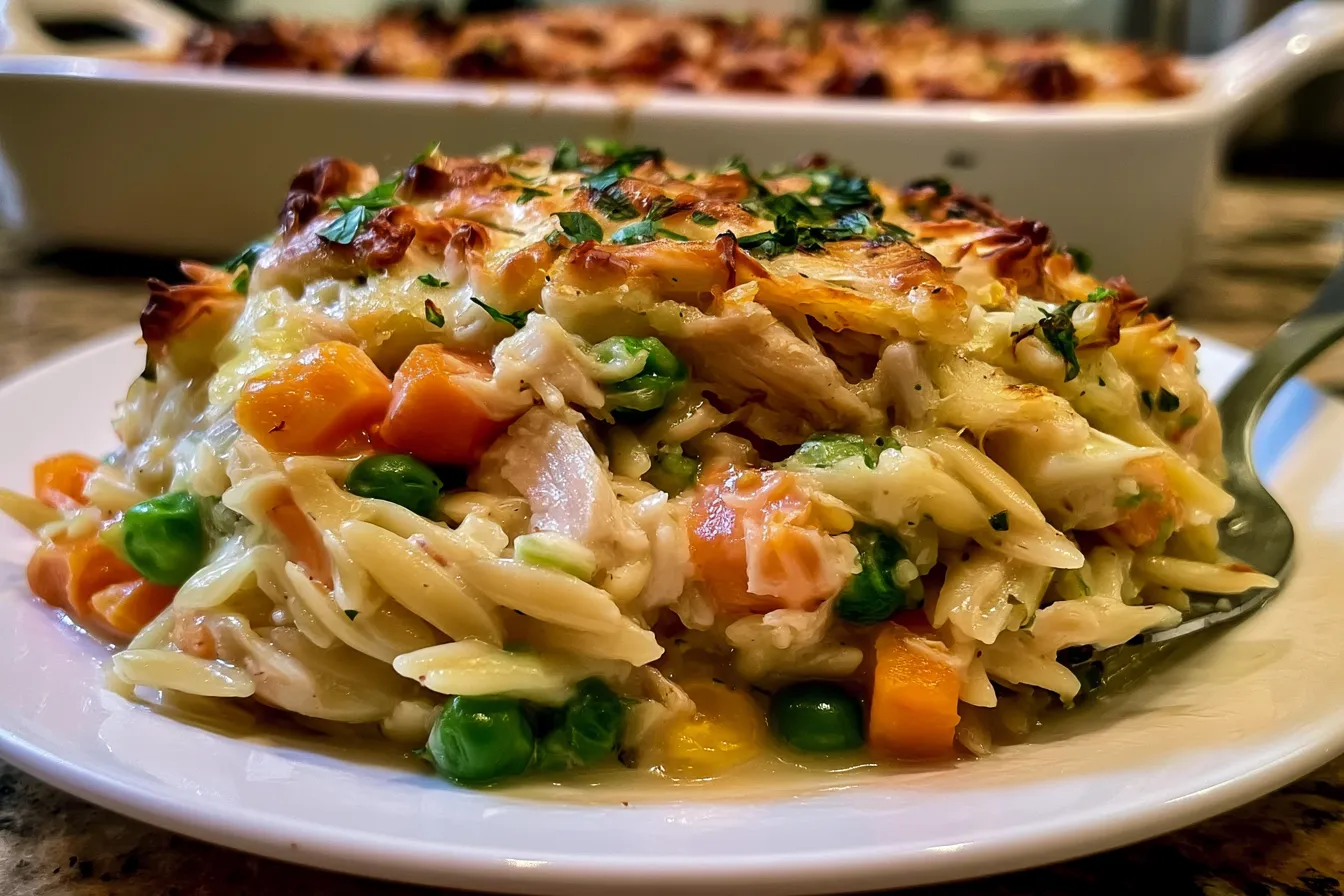 Chicken Pot Pie Orzo Recipe Delivers Comfort in a Quick One-Pot Dinner 