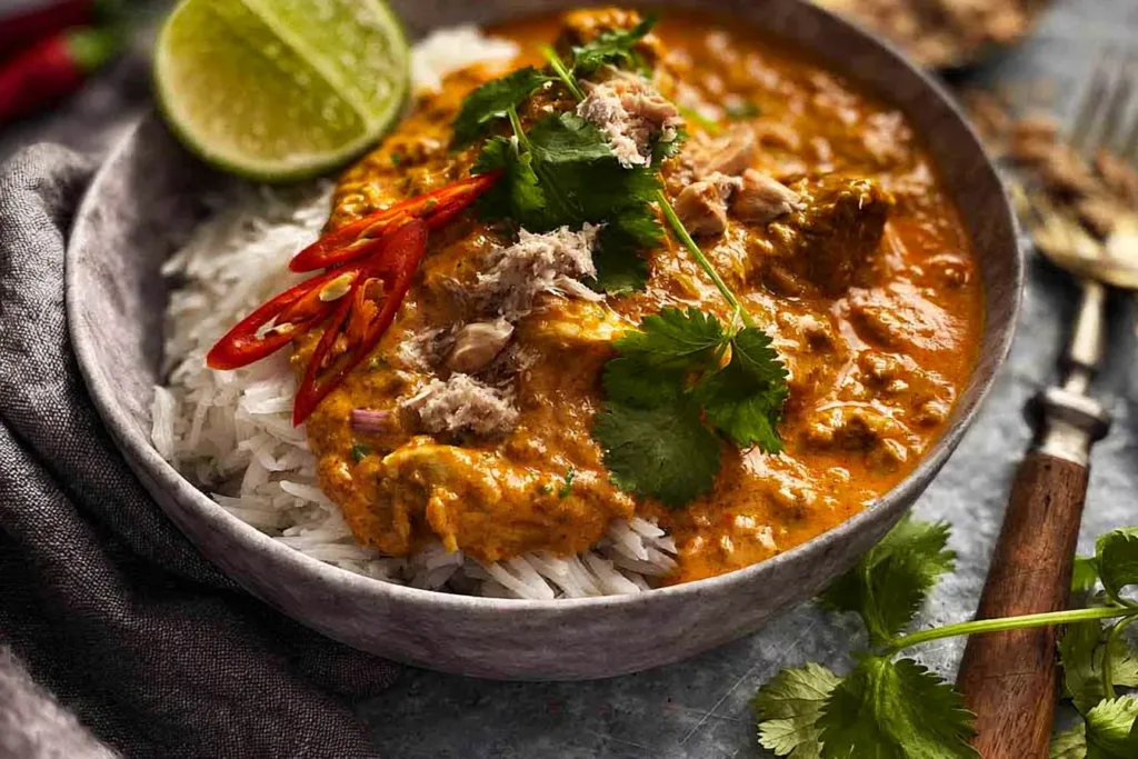 Delicious Chicken Satay Curry (Malaysian) Served Hot