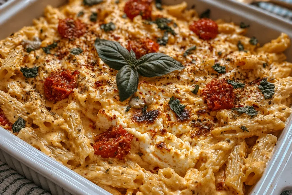 Creamy Baked Feta Pasta Serving