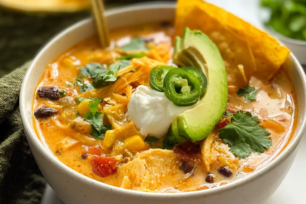 Creamy Chicken Tortilla Soup That Will Warm Your Soul 3 Delicious Creamy Chicken Tortilla Soup in a Bowl